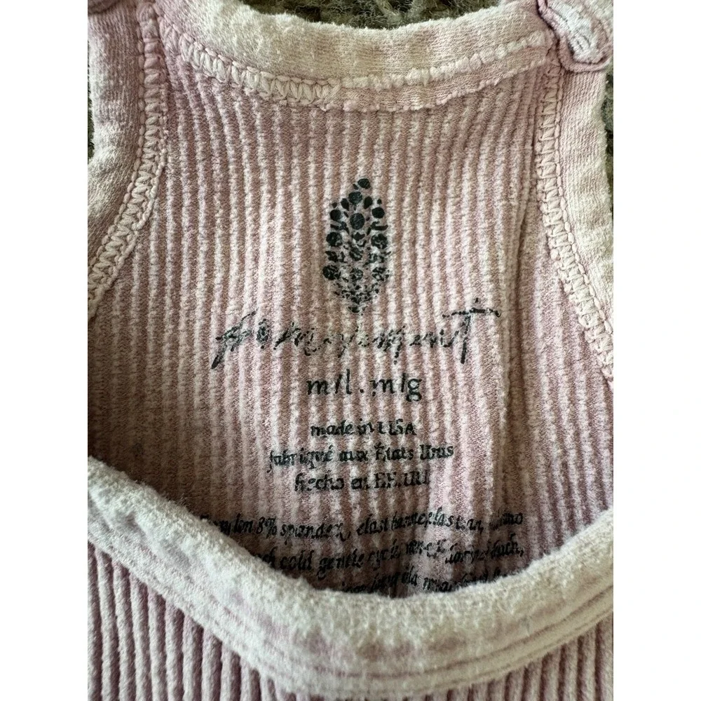 FP Movement Happiness Runs Pink Ribbed Knit Racerback Tank Top Women's M/L